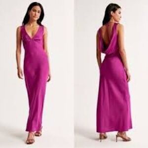 Abercrombie Backless Satin Maxi Dress